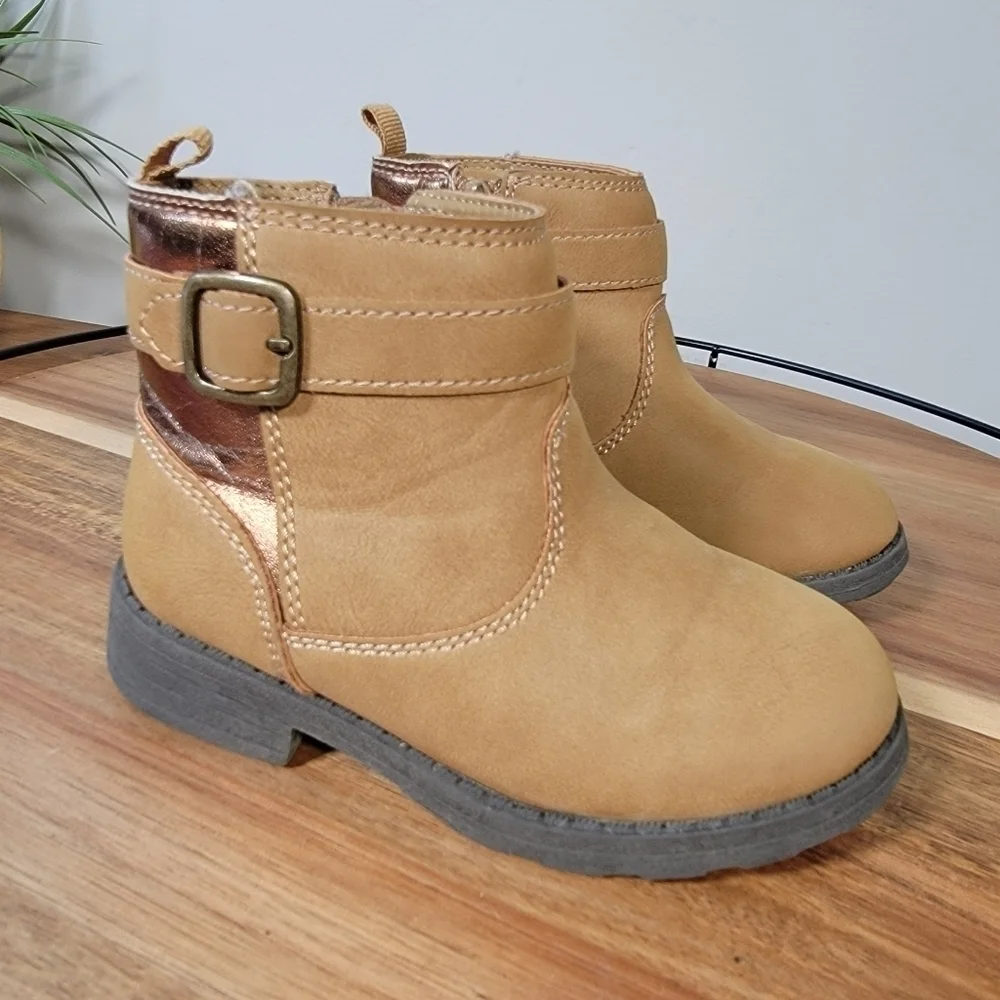 Carters Brown Vegan Leather Ankle Boots Size 7